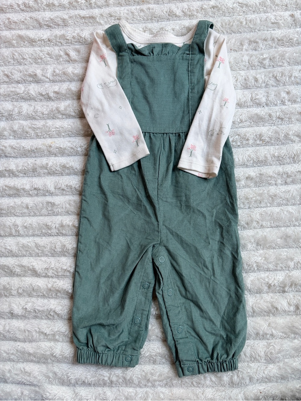 Carter’s Sage Corduroy Overalls & Woodland Bodysuit Set 6M
